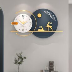 Deer Printed Geometric Wall Clock