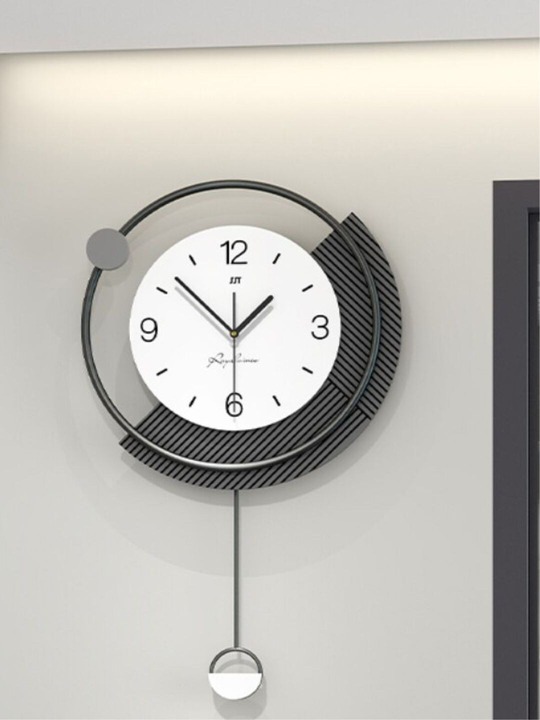 White Black Pendulum Wall Clock