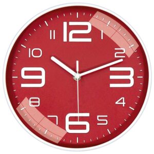 Non Ticking Classic Clock Red