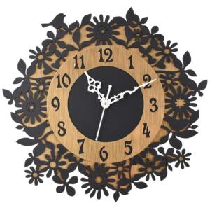 Nozvera Flower Crafted Wooden Clock