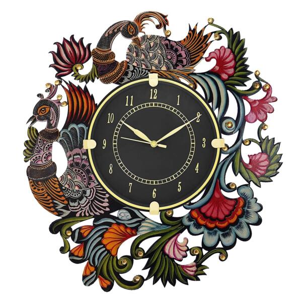 Peacock Design Fancy Clock