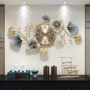 Wall Clock Floral Decorative