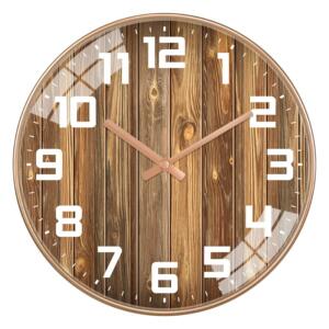 Beige Wooden Round Wall Clock