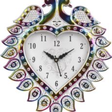 Heart Peacock Shape Wall Clock