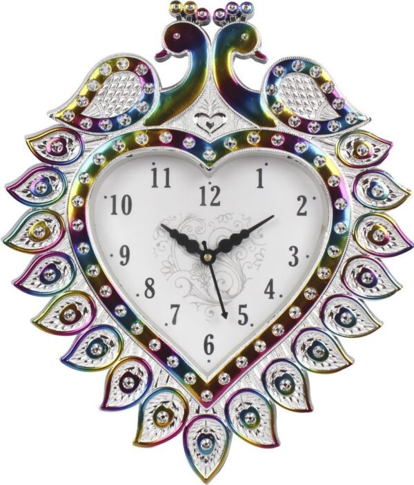 Heart Peacock Shape Wall Clock