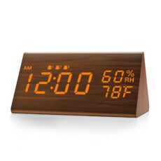 Digital Clock with Wooden Electronic LED