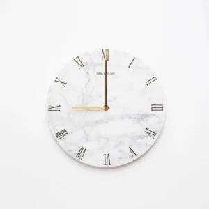 Marble Wall Clock With Roman Numerals