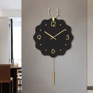 Fashion Deer Pendulum Wall Clock