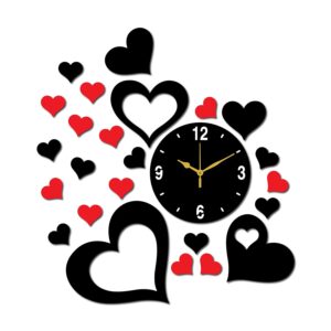 FRAVY Hearts Wall Clock for Home