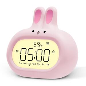 Pink Rabbit Shape Digital Clock