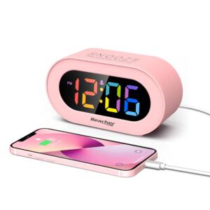 Reacher Pink Girls Alarm Clock