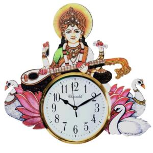 Lord Saraswati Analog Wall Clock