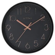 Titan Round Black Wall Clock