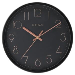 Titan Round Black Wall Clock