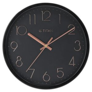 Titan Round Black Wall Clock