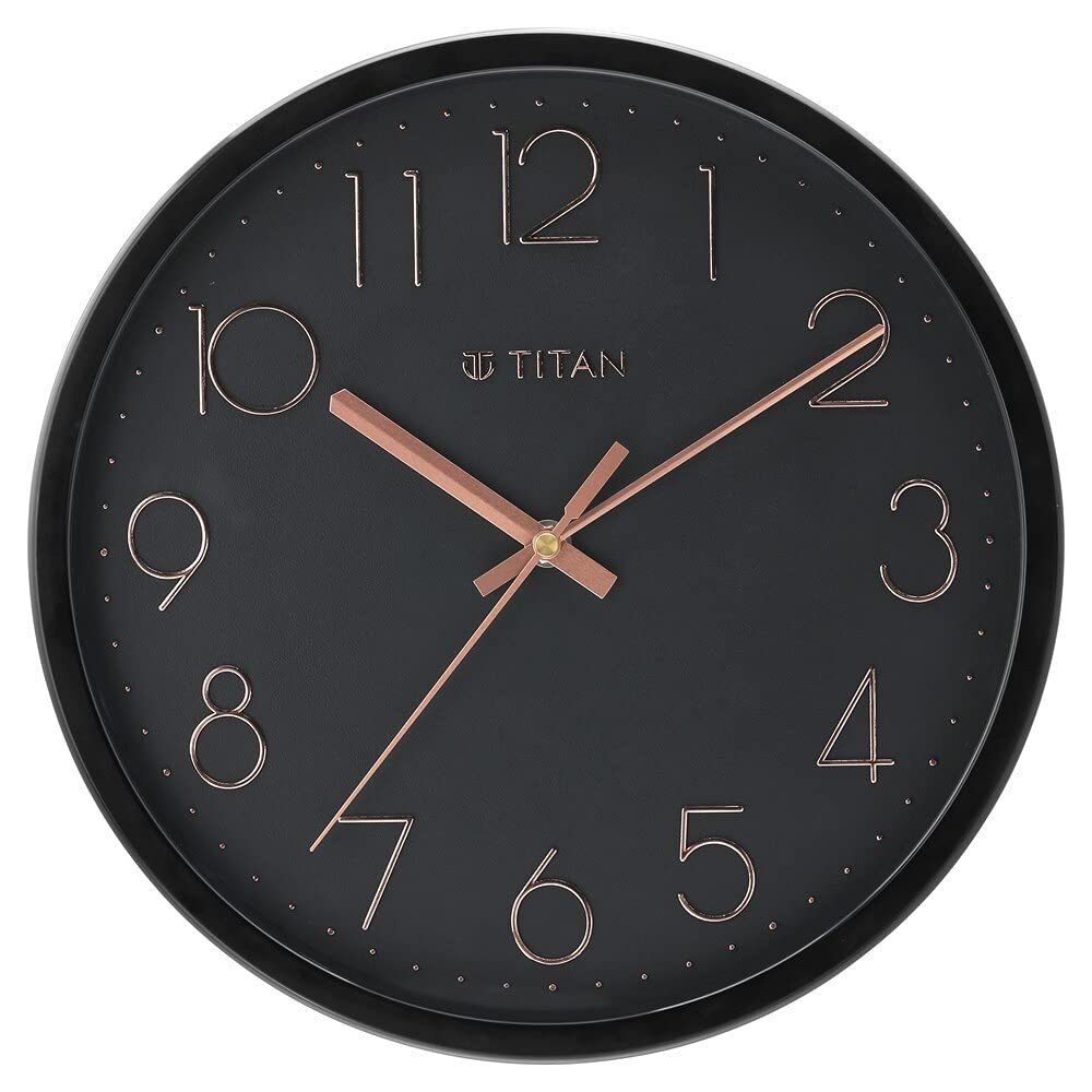 Titan Round Black Wall Clock
