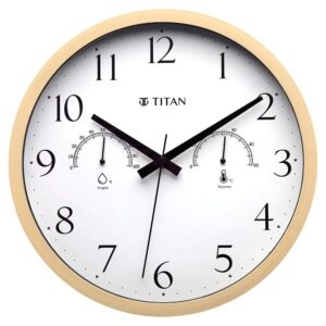 Titan Wooden Finish White Wall Clock