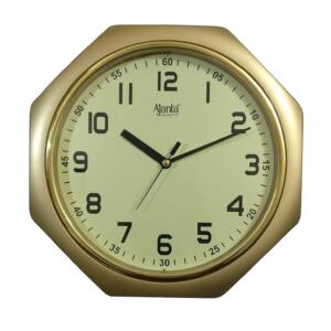 Golden Elegance: Ajanta Octagon Plastic Wall Clock
