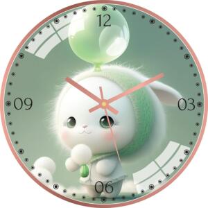 Bunny with Balloon Wall Clock