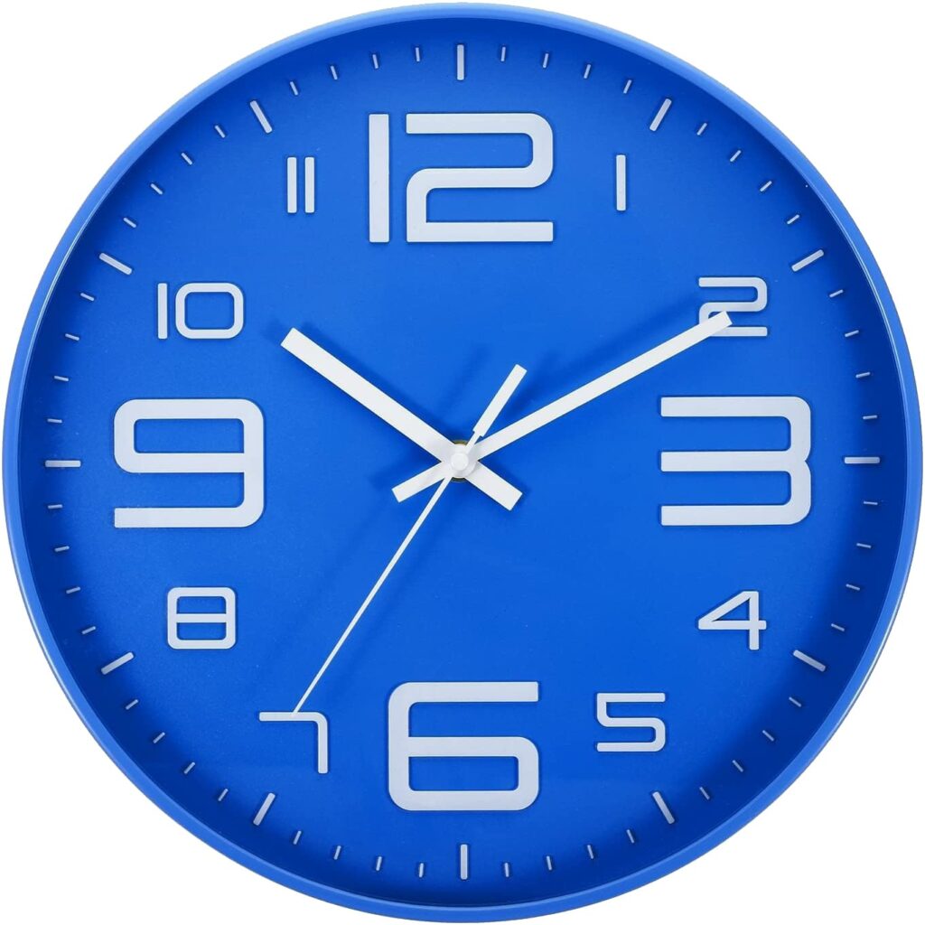 r blue Minimalist Wall Clock