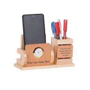 Personalized Pen Stand with Clock