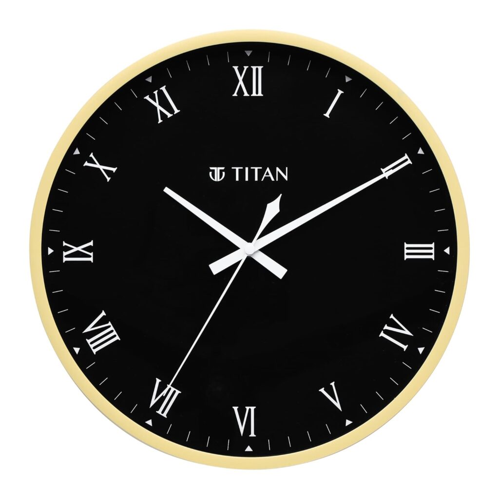 Roman Beige Wall Clock black titan