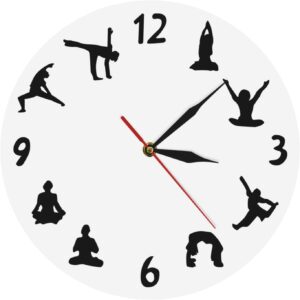 Yoga White Acrylic Wall Clock