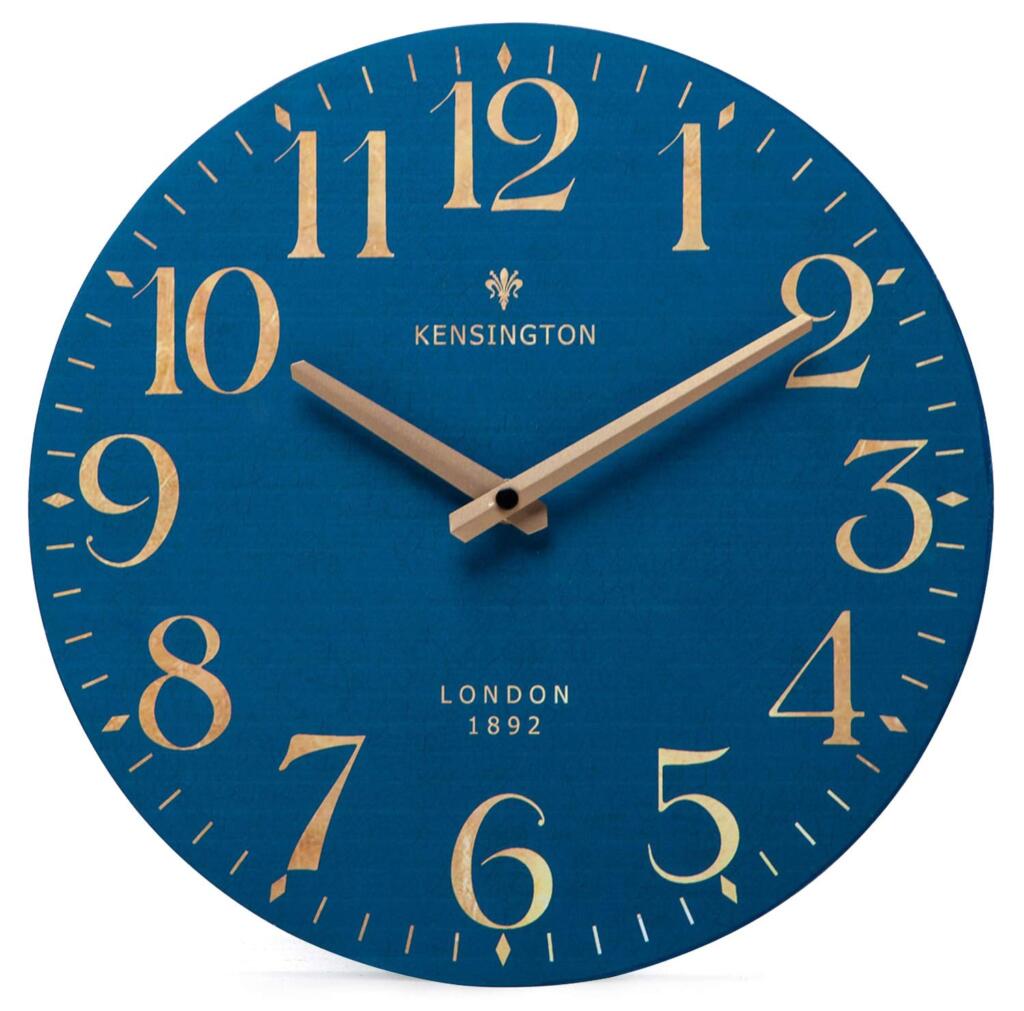 Blue Wooden Wall Clock
