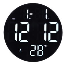 Round Digital Wall Clock