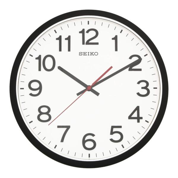 SEIKO White Dial Black Wall Clock
