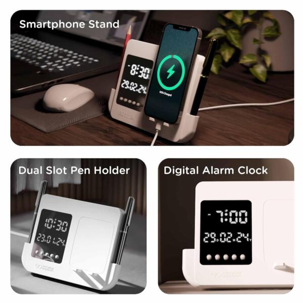 Digital Alarm Clock with Phone Stand
