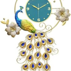 luxury Peacock Bloom Wall Clock